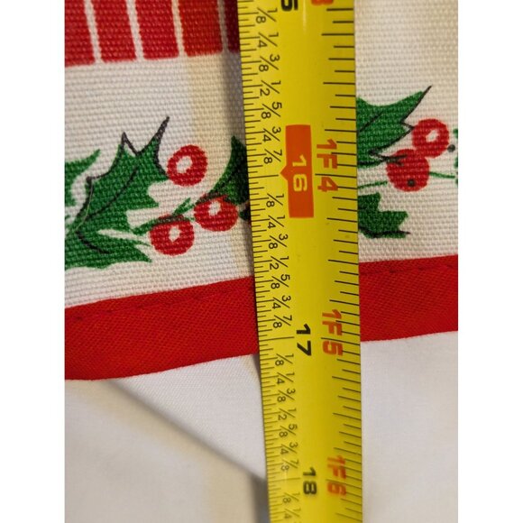 Vintage Christmas Apron With Festive Tree Design & Red Trim READ - Picture 4 of 6